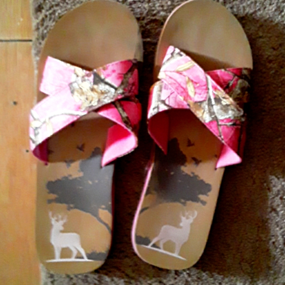 Pink slip on shoes